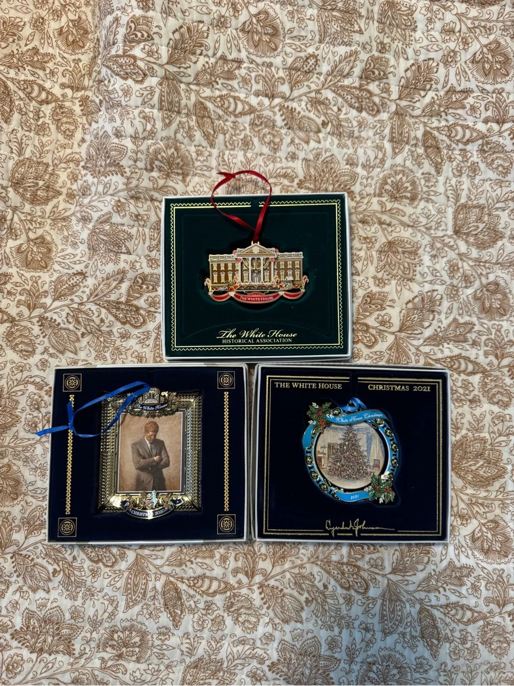 White House Christmas Ornaments - Set of 3